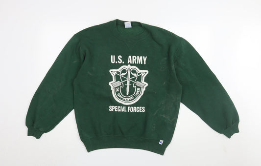 Russell Athletic Green Army Sweatshirt M