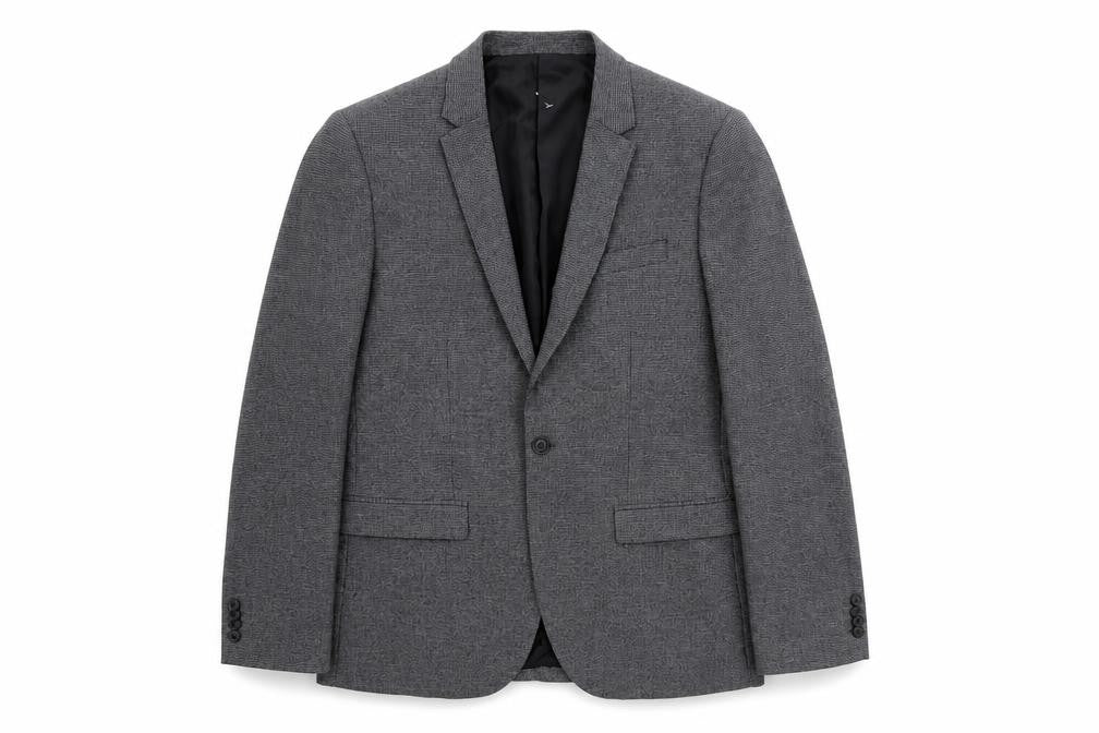 H&M Men's Grey Slim Fit Blazer 40R Single-Breasted
