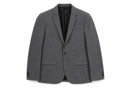 H&M Men's Grey Slim Fit Blazer 40R Single-Breasted
