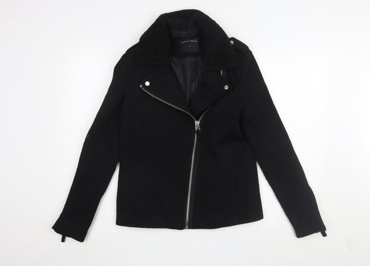 Dorothy Perkins Women's Black Wool Moto Jacket S