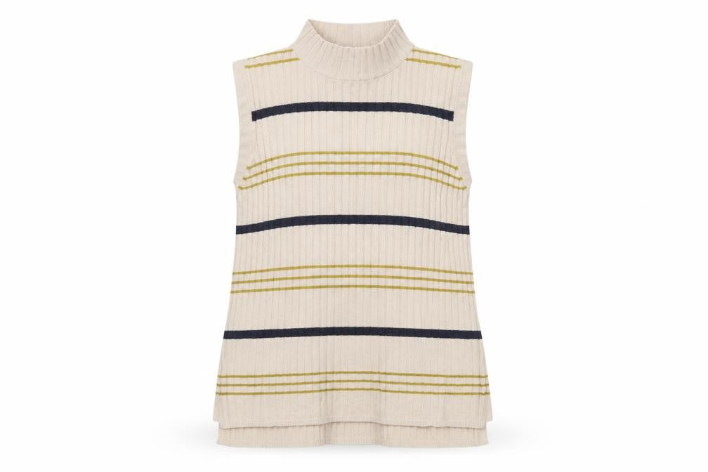 Marks & Spencer Women's Beige Striped Tank, Size 12