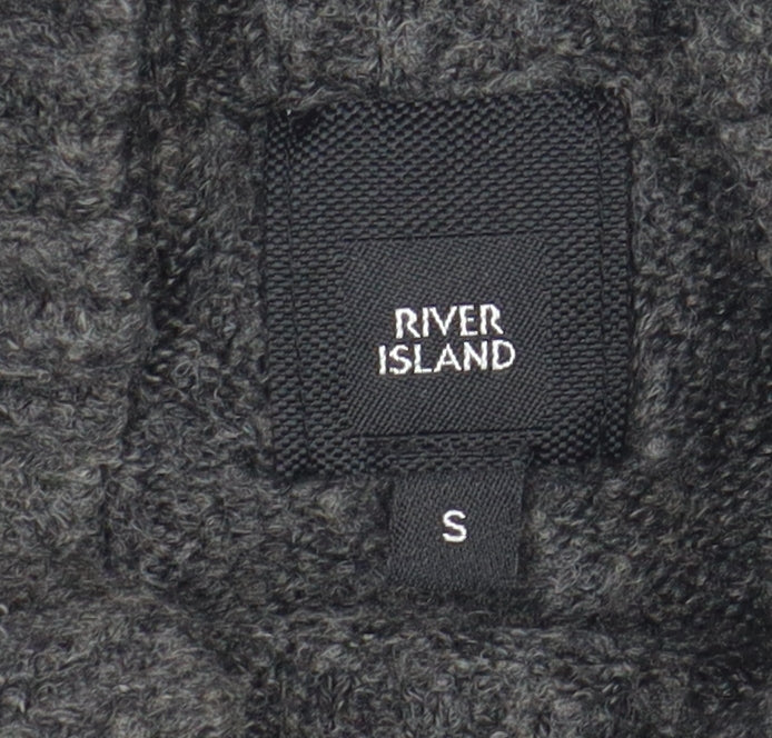 River Island Women Grey Jumper Dress S Casual Knit