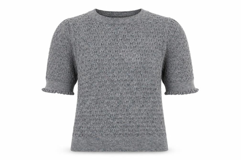 Per Una Women's Grey Open-Knit Pullover Jumper, Size 12