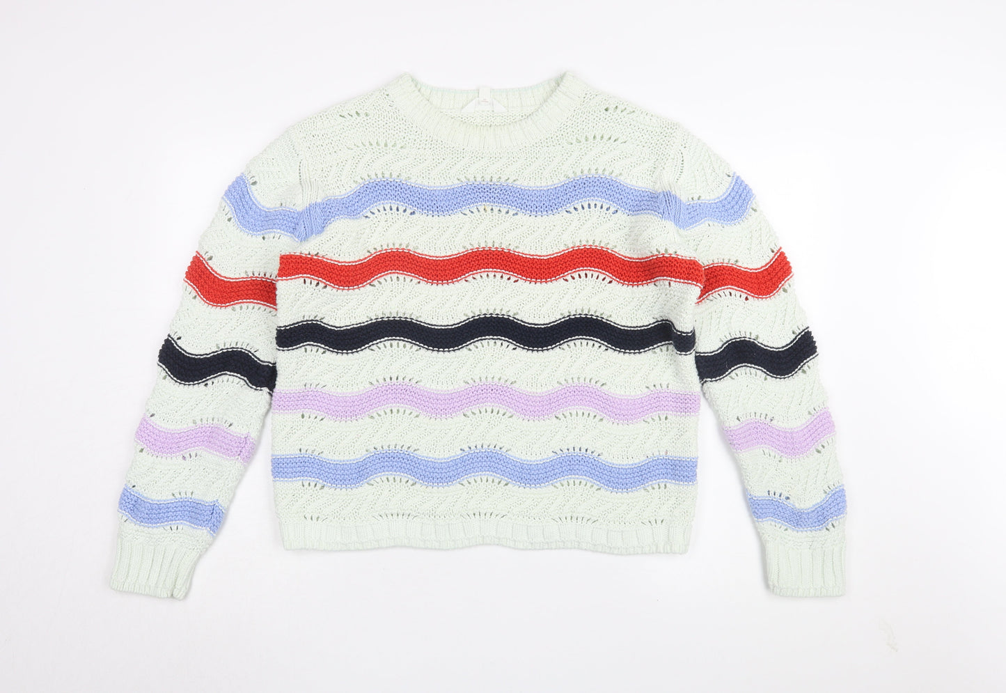 Marks and Spencer Women's Multicoloured Striped Pullover Jumper Size 16