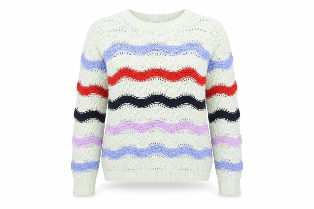 Marks and Spencer Women's Multicoloured Striped Pullover Jumper Size 16