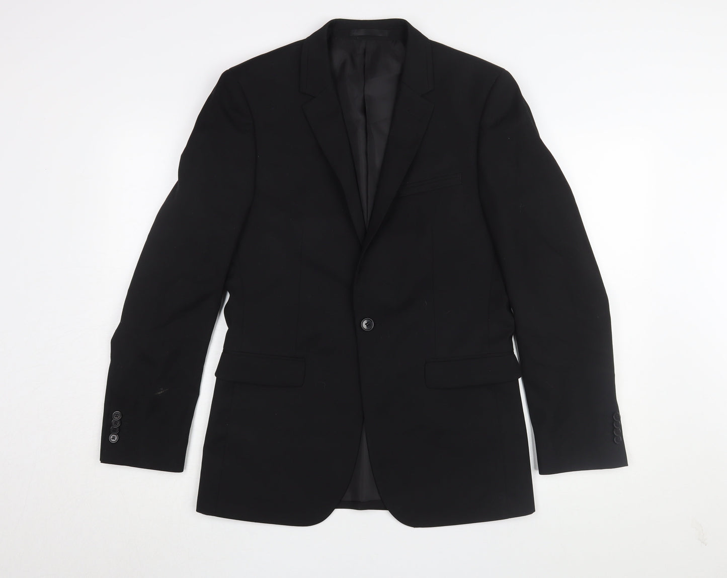 One Six 5ive Men's Black Regular Fit Blazer, 36R, Formal