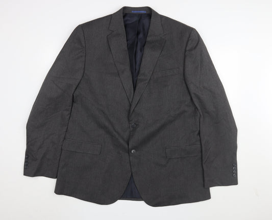 Marks and Spencer Men's Grey Long Suit Jacket, 46L