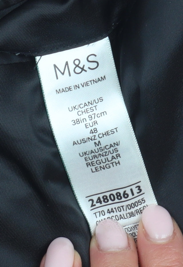 M&S Men's Charcoal Blazer 38R Regular Fit Formal