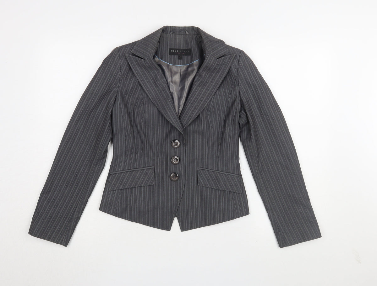 Next Women's Grey Pinstripe Blazer Size 6 Petite