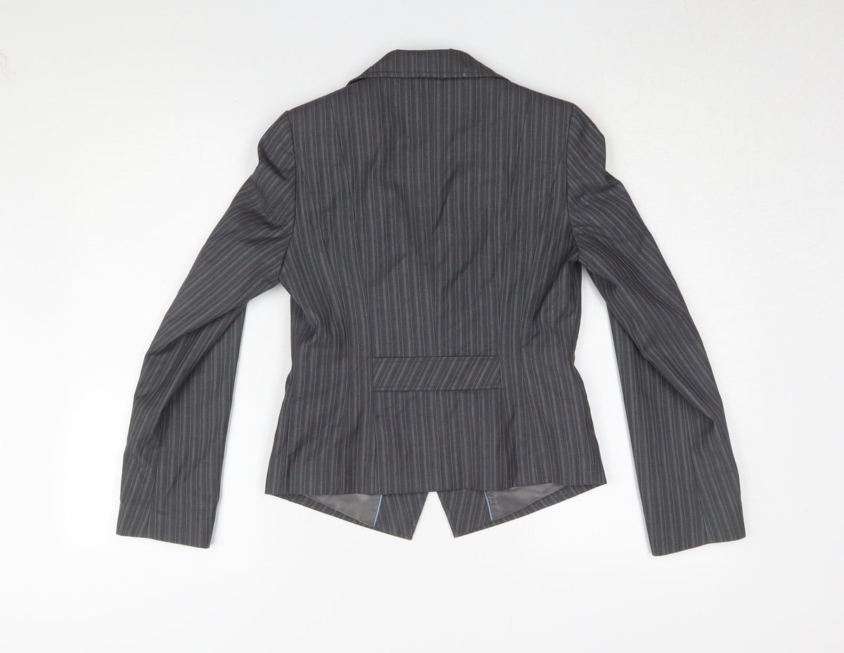 Next Women's Grey Pinstripe Blazer Size 6 Petite