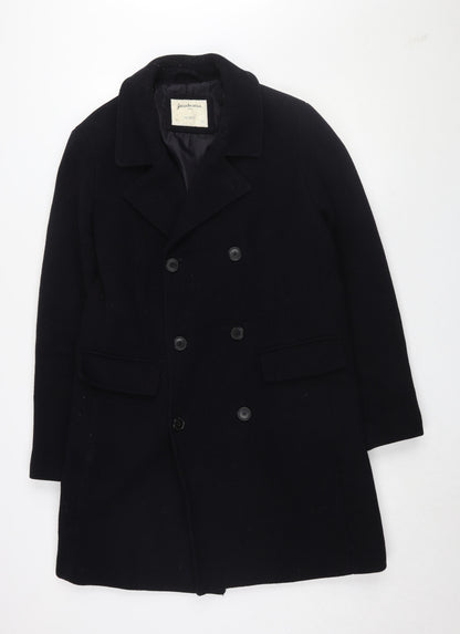 Stradivarius Women's Black Pea Coat M Double-Breasted