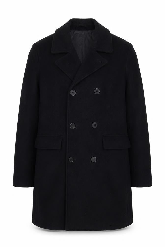 Stradivarius Women's Black Pea Coat M Double-Breasted