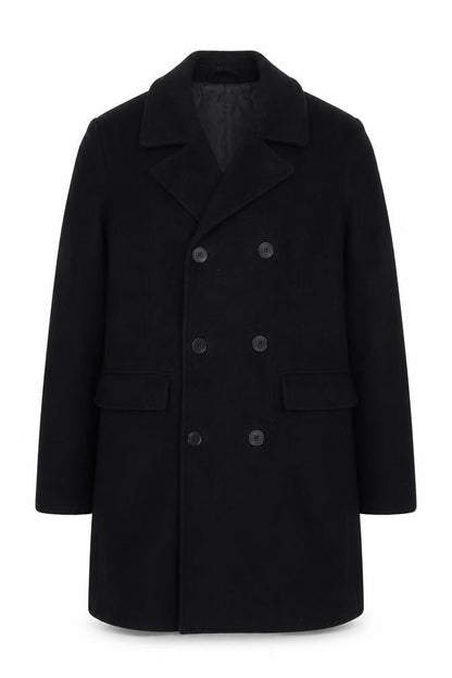Stradivarius Women's Black Pea Coat M Double-Breasted