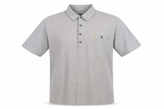 Farah Men's Grey Short Sleeve Polo L Vintage