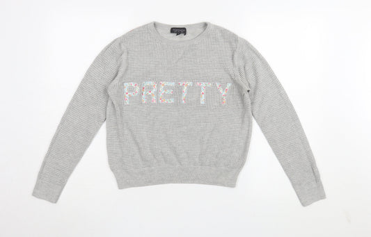 Topshop Women’s Grey Pullover Jumper Size 10