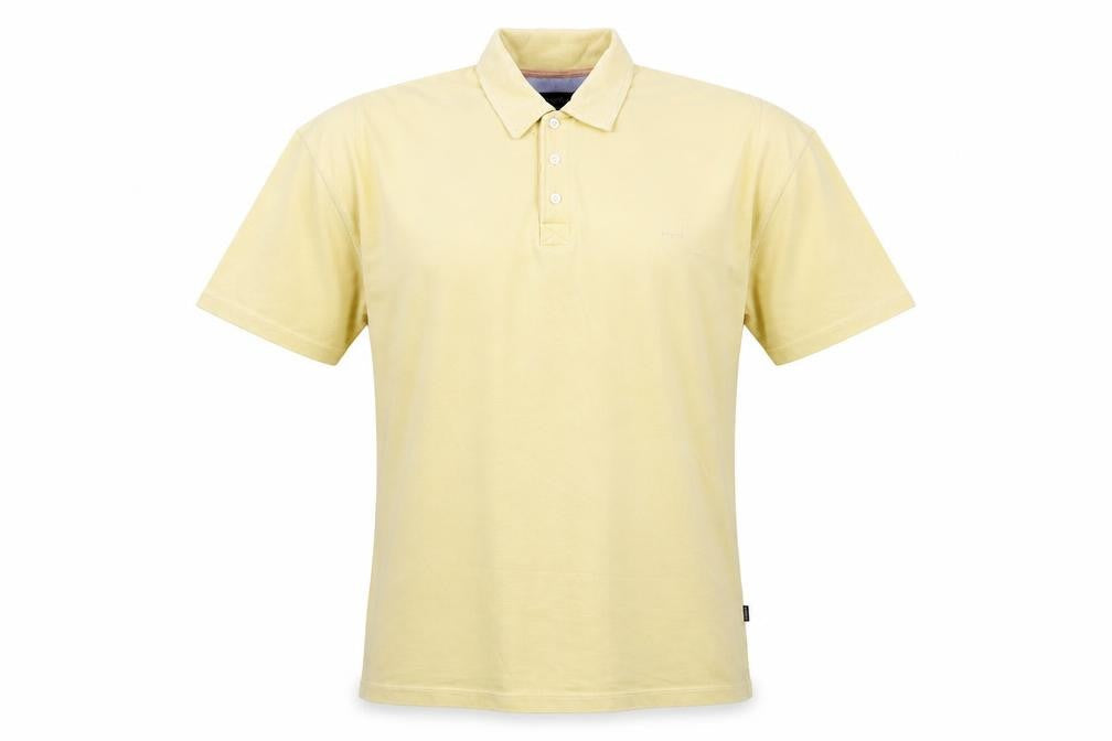 Mode Men's Yellow Cotton Short Sleeve Polo L