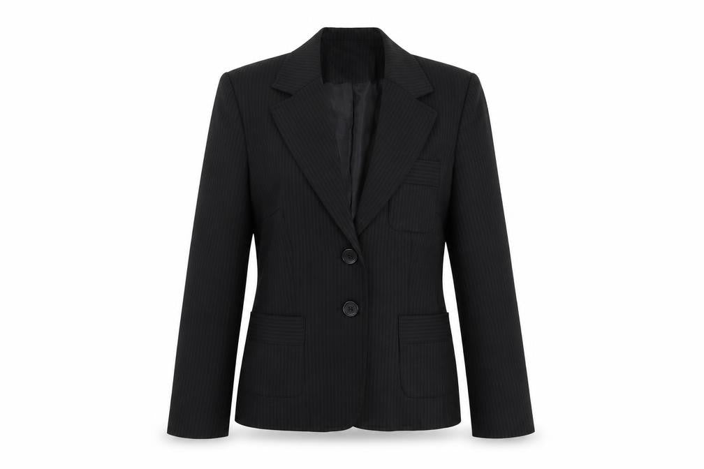 Select Women's Black Pinstripe Blazer Size 10