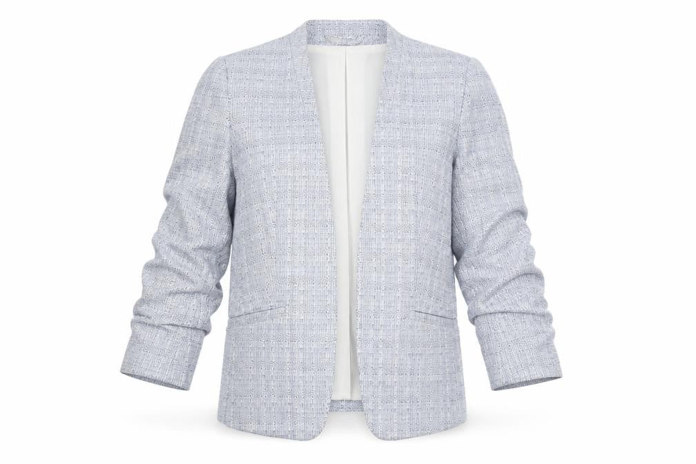 H&M Women's Blue Check Blazer Jacket UK 8