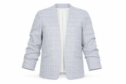 H&M Women's Blue Check Blazer Jacket UK 8