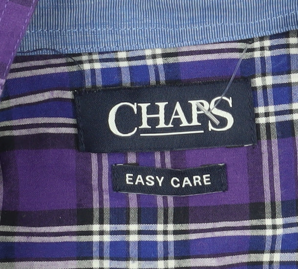 Chaps Men's Purple Plaid Cotton Shirt M