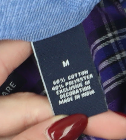 Chaps Men's Purple Plaid Cotton Shirt M