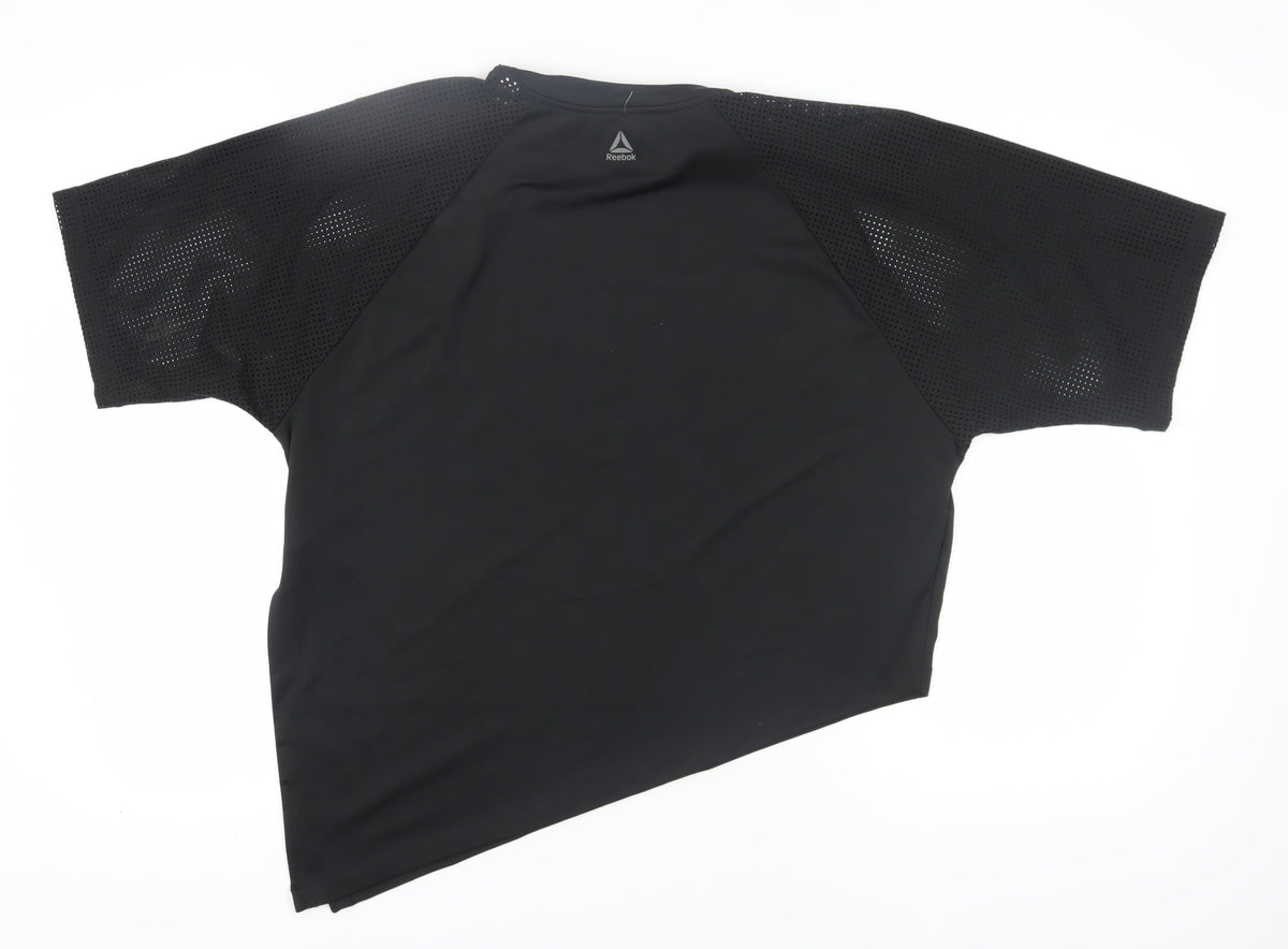 Reebok Unisex Black Gym T-Shirt L Lightweight Breathable