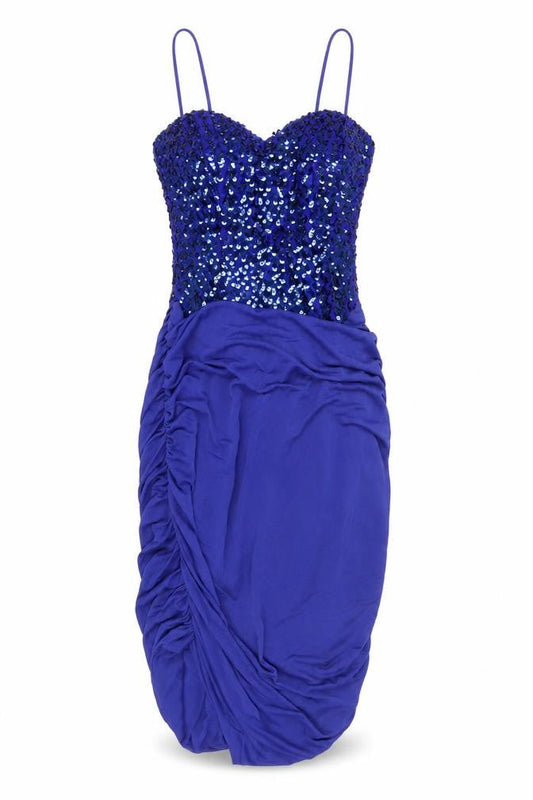 New Leaf Women's Blue Sequin Bodycon Party Dress