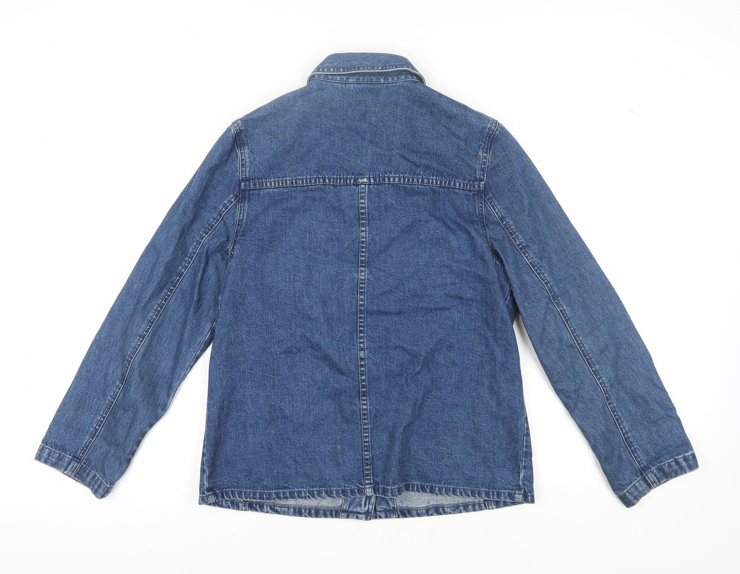 Talbots Women's Blue Denim Jacket, Size S, Collared Classic Style