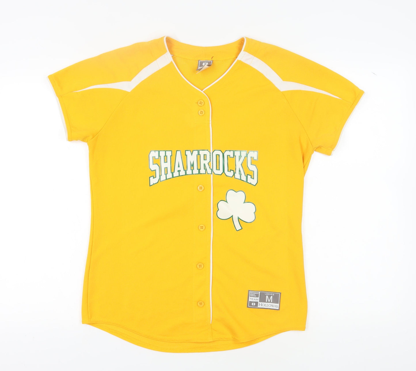 Holloway Women's Yellow Jersey Button-Up M