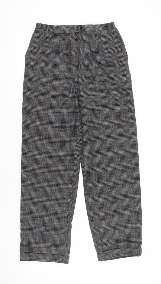 Hunter Sportswear Grey Check Pleated Trousers Size 14