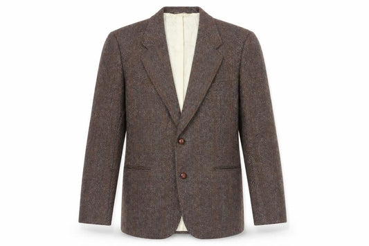 Harry Rosen Men's Brown Herringbone Wool Blazer 40