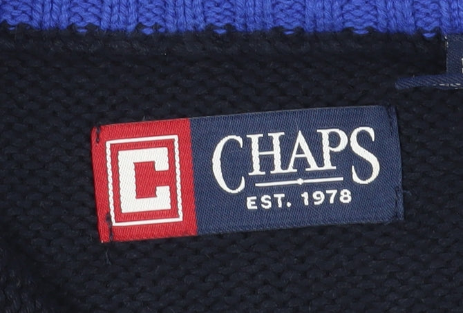 Chaps Men's Blue Cotton Pullover Jumper L