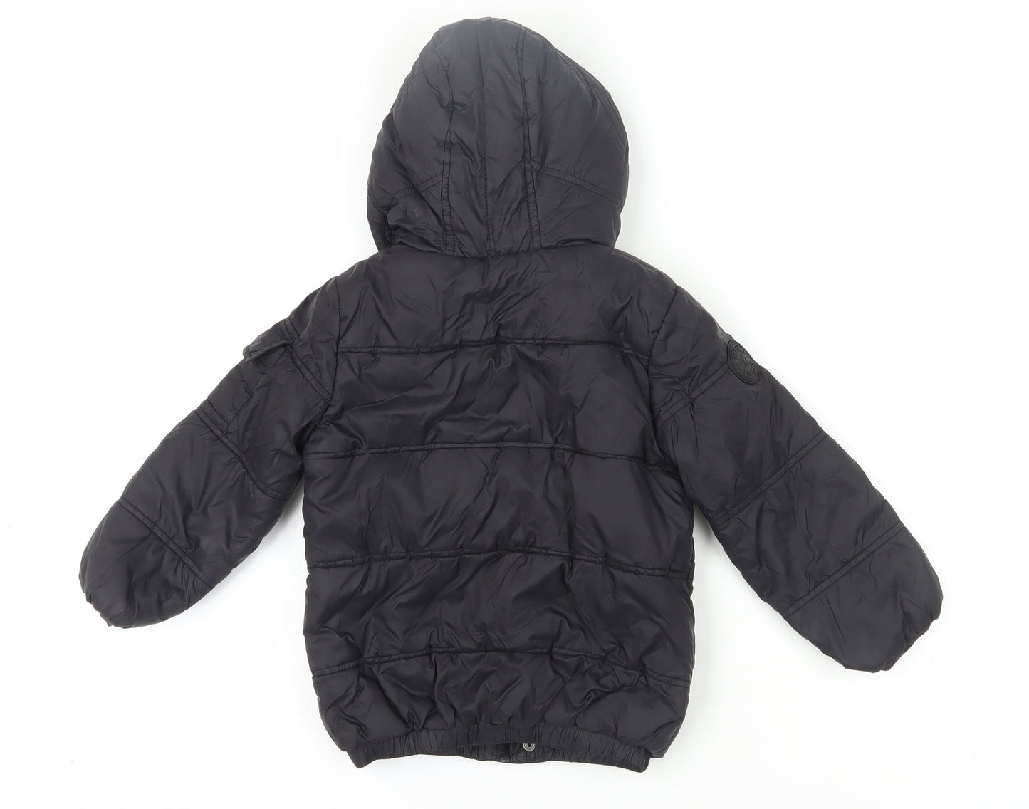 Firetrap Boys Black Puffer Jacket 3-4 Years Hooded Winter