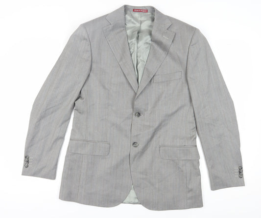 Antich England Men's Grey Wool Blazer Size 38R