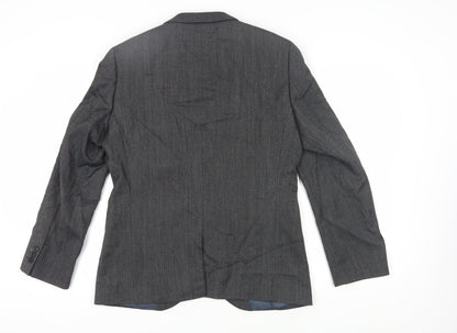 Next Men's Grey 42R Suit Jacket Single-Breasted