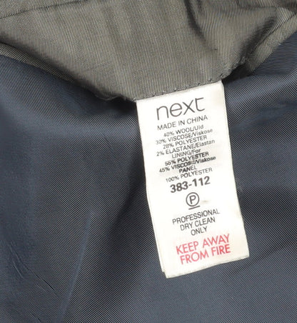 Next Men's Grey 42R Suit Jacket Single-Breasted