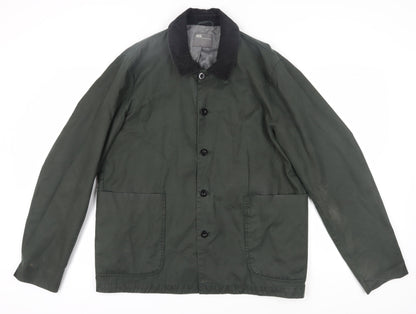 Additional front view of ASOS Men's Green XL Mid-Length Cotton Jacket