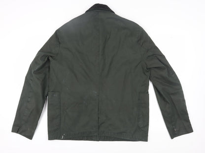 Back view of ASOS Men's Green XL Mid-Length Cotton Jacket