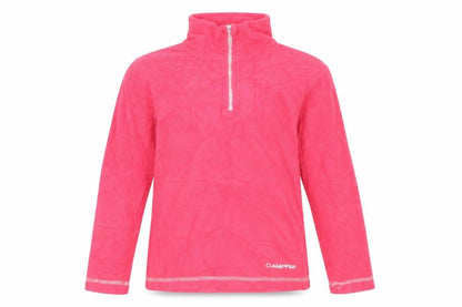 Front view of Campri girls’ pink fleece 1/2 zip sweatshirt 9-10 years
