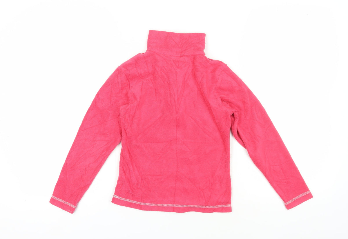 Back view of Campri girls’ pink fleece 1/2 zip sweatshirt 9-10 years