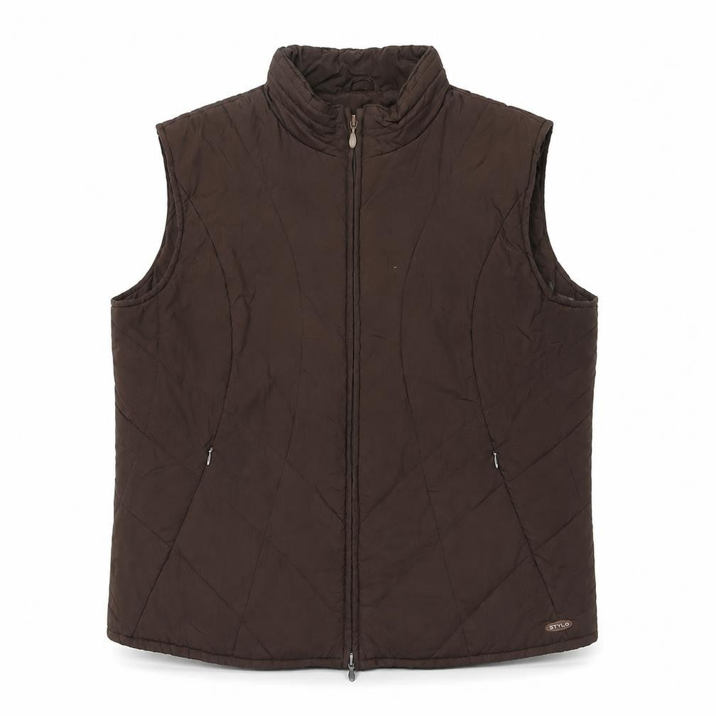Stylo Women's Brown Puffer Waistcoat - L