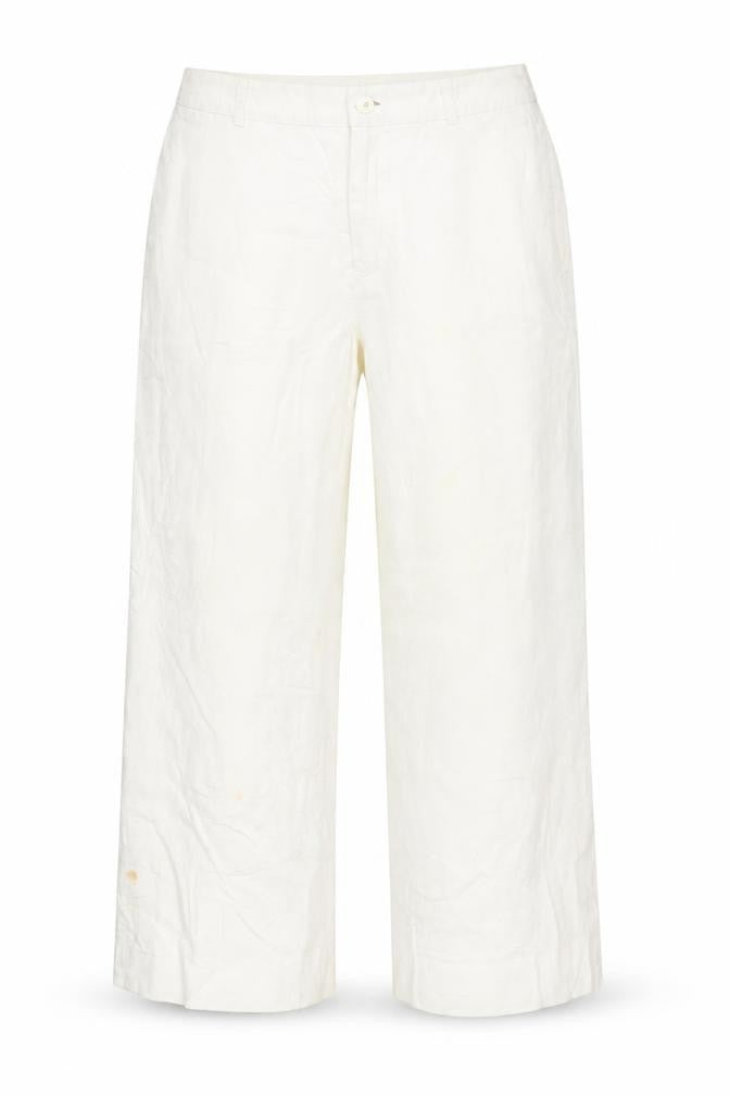 Gap Women's White Linen Wide-Leg Trousers, Size 4