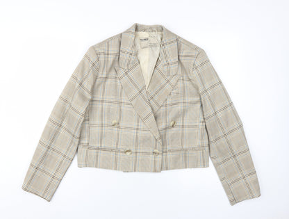 Pull&Bear Women's Beige Check Blazer L