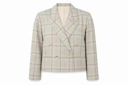Pull&Bear Women's Beige Check Blazer L