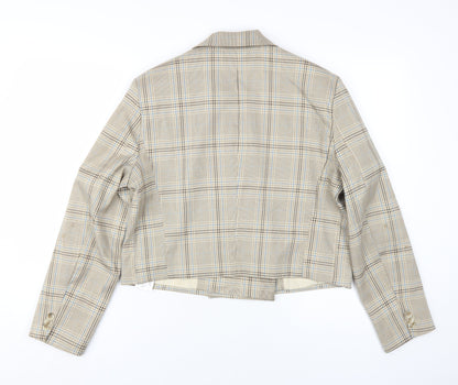 Pull&Bear Women's Beige Check Blazer L