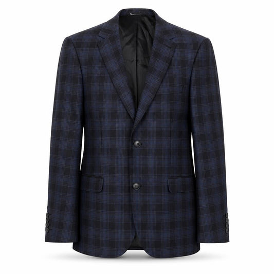 New Look Men Blue Plaid Blazer, Size 38R, Tailored Fit