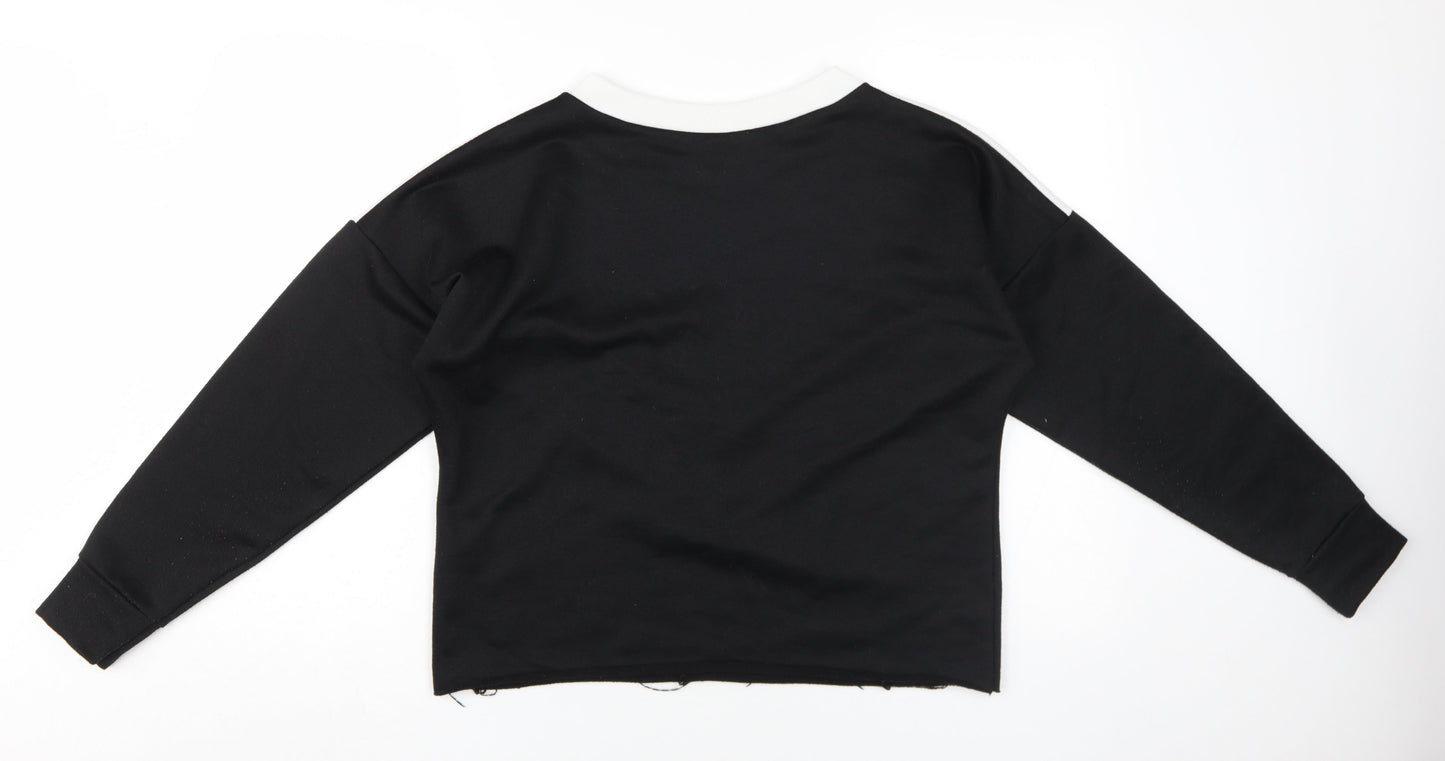 Boohoo Women's Black Gold Colourblock Sweatshirt Size 10