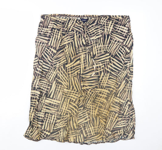 Casual Club Women's Beige Black Geometric Skirt Size 18