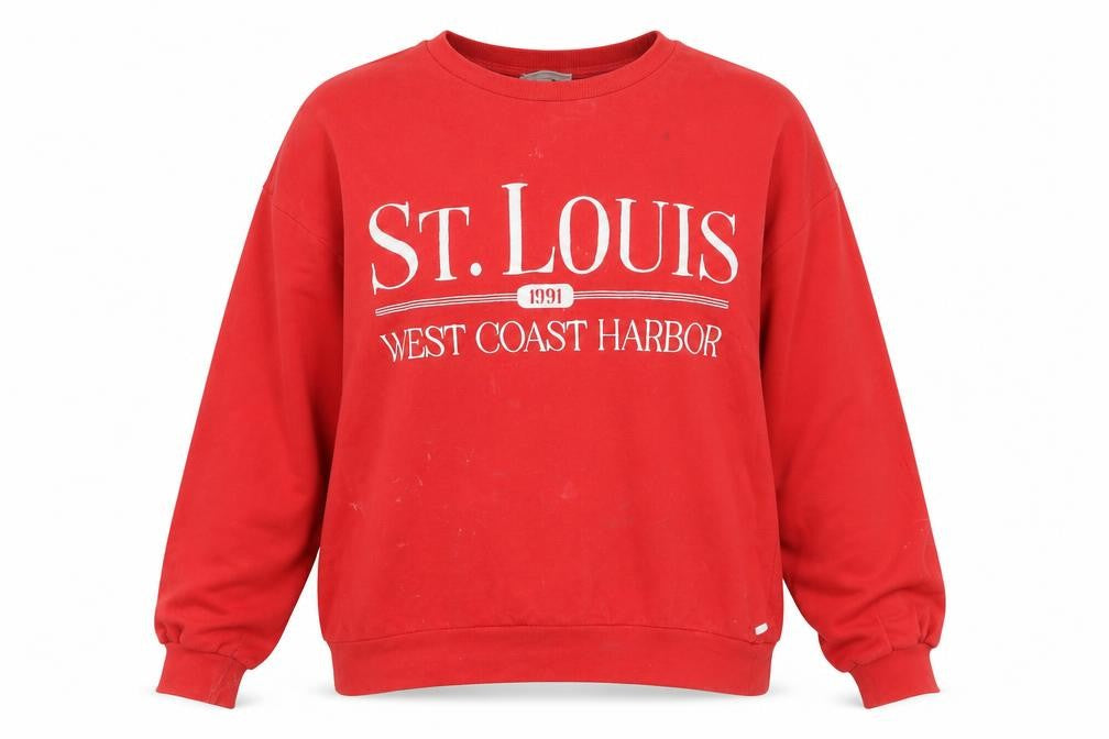 Pacific Republic Red Women's Pullover Sweatshirt, St Louis Size S