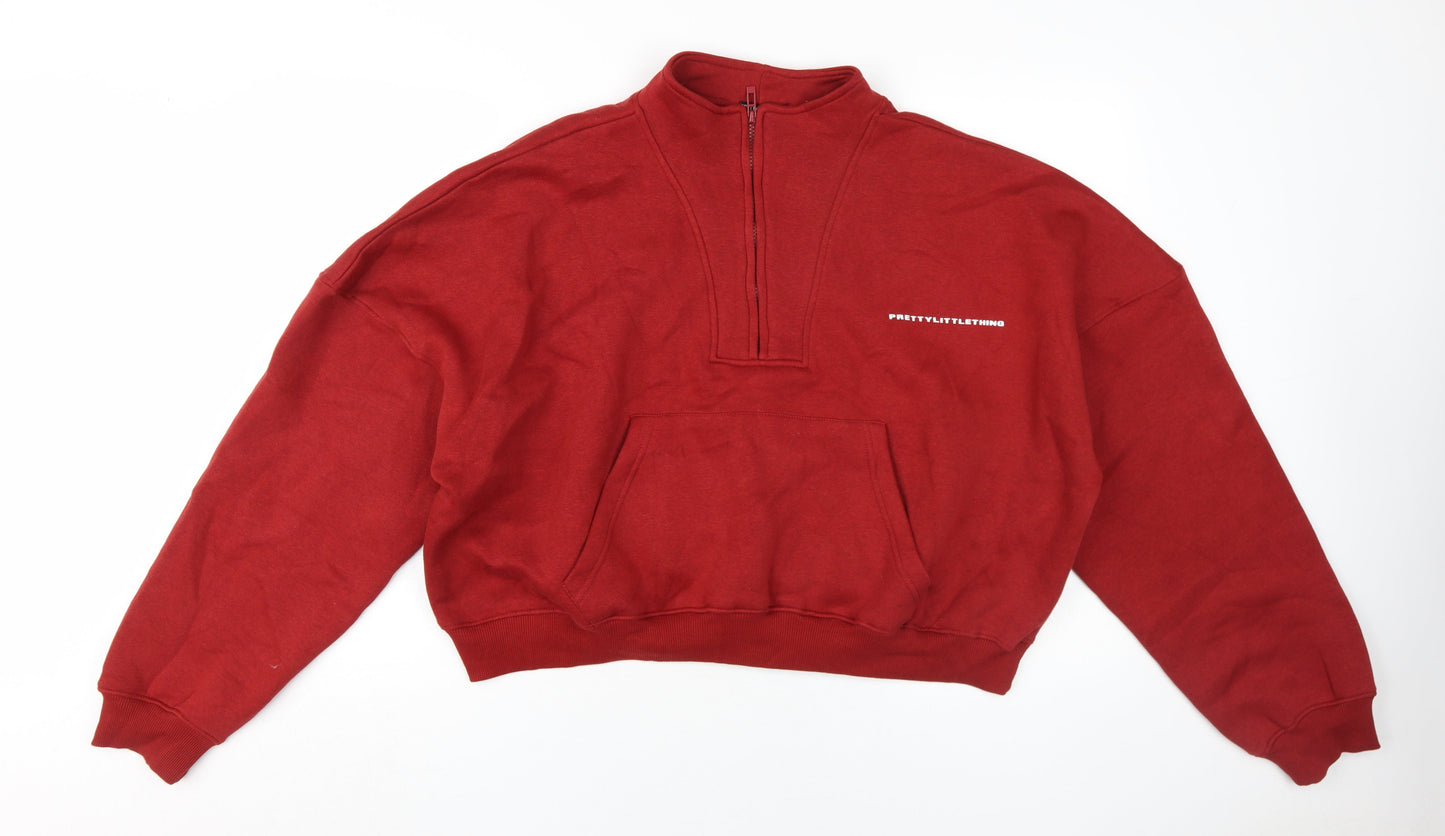 PrettyLittleThing Women's Red Pullover Sweatshirt L